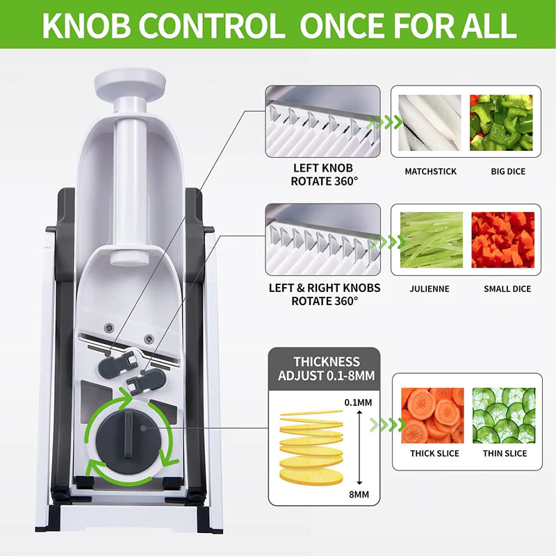Adjustable Vegetable Cutter - 4-in-1 Mandoline