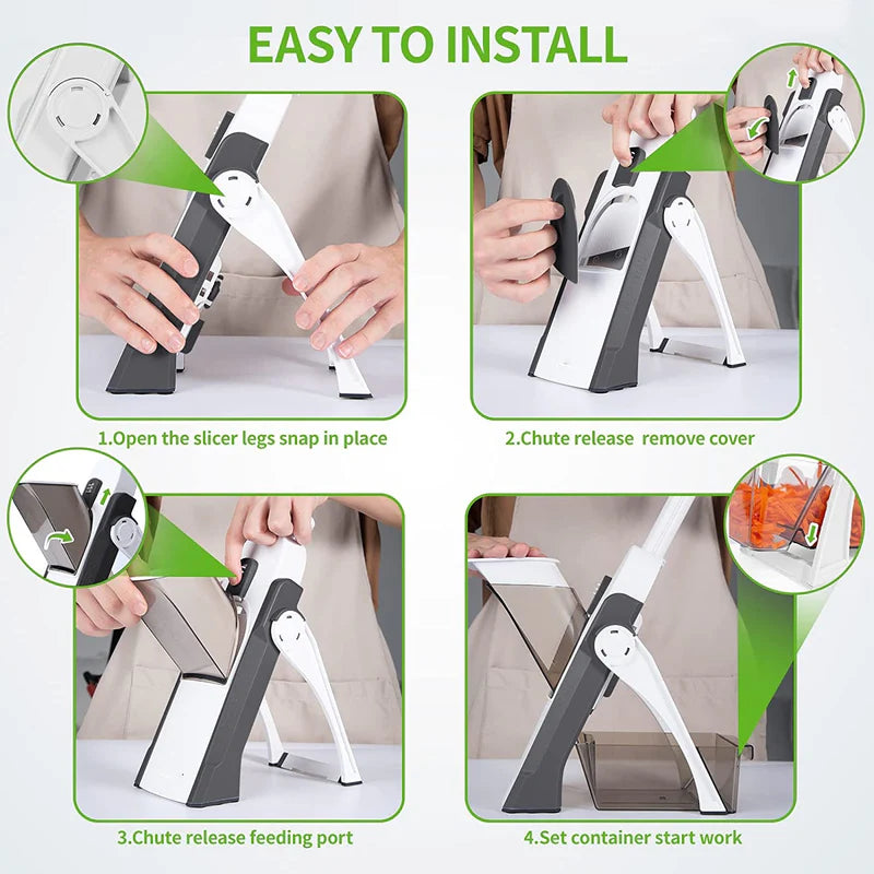 Adjustable Vegetable Cutter - 4-in-1 Mandoline